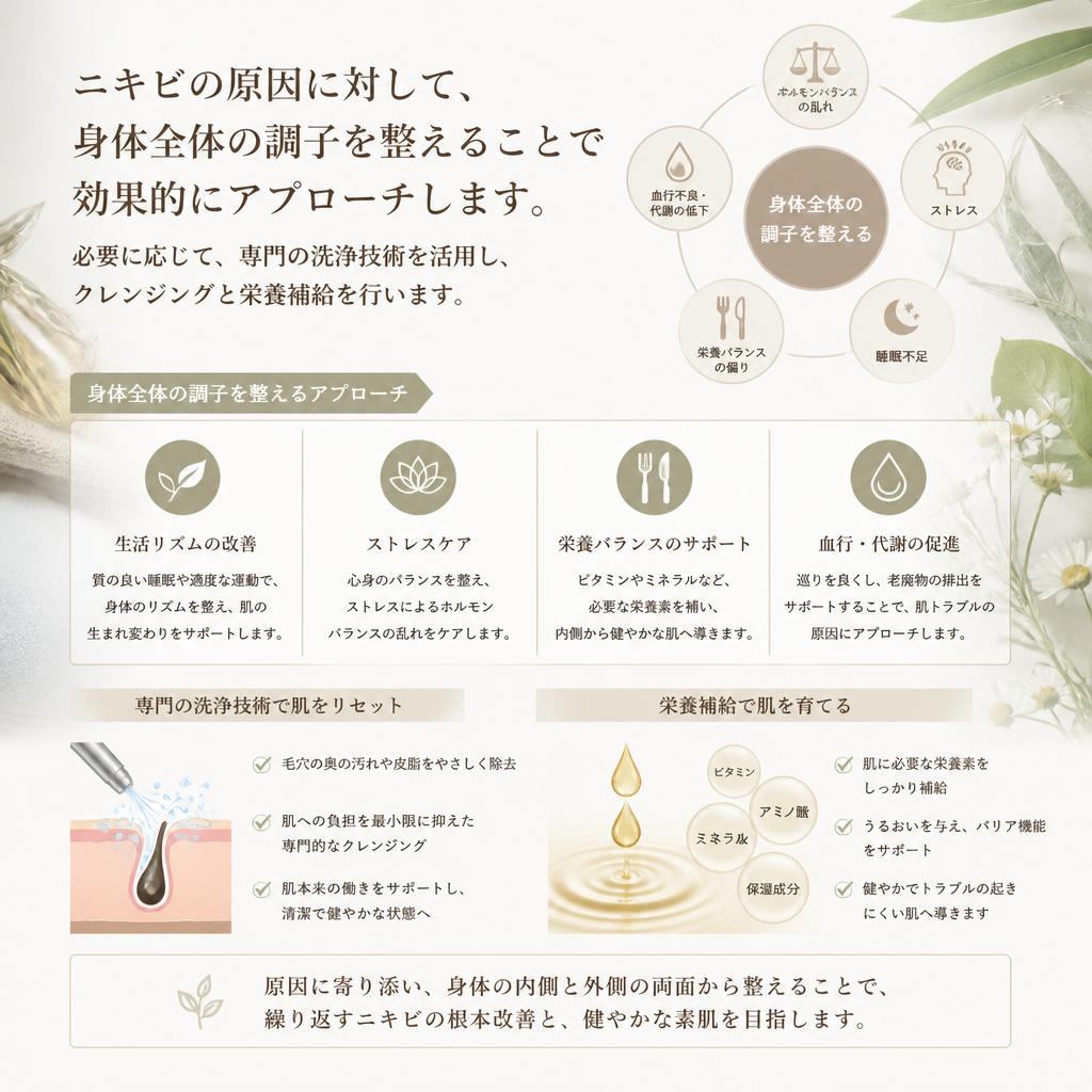 ニキビ治療に特化したアプローチ