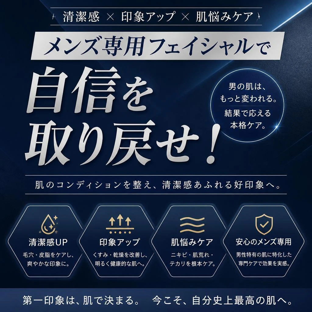 メンズ専用フェイシャルで自信を取り戻せ！