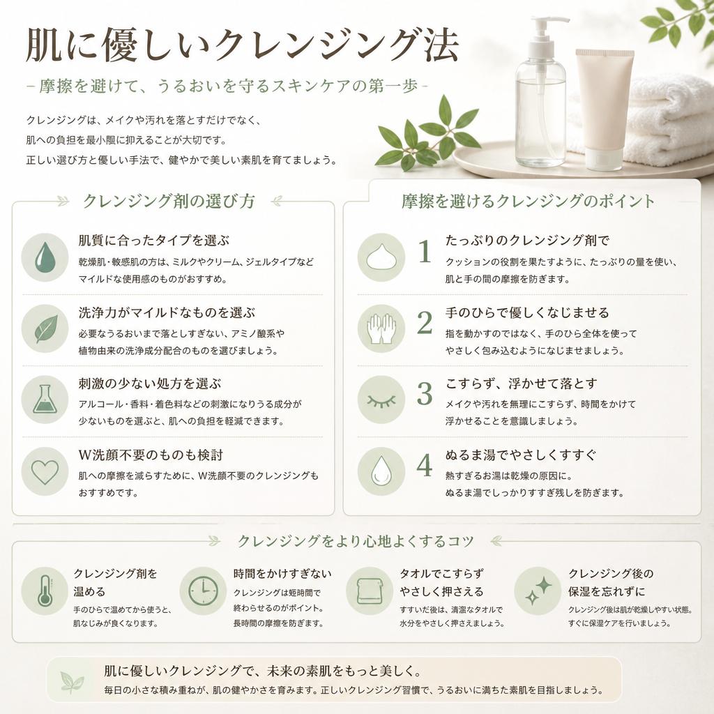 摩擦レスのクレンジング法